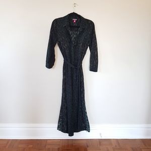 Vince Camuto green leopard print shirt dress